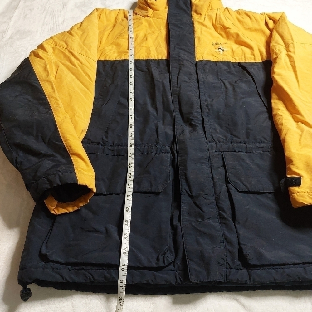 NAUTICA MARINE DENIM CO. MENS BLUE AND YELLOW WINTER COAT SIZE LARGE - Picture 2 of 16